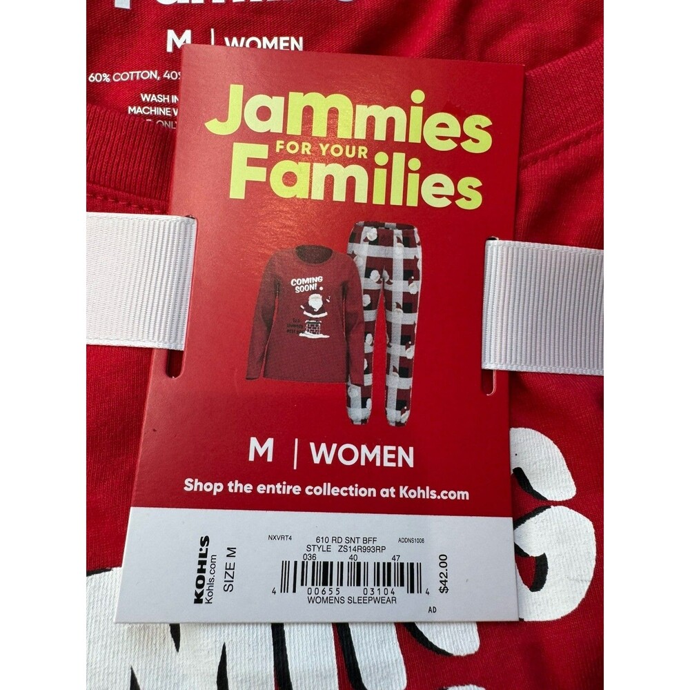 Womens Red Santa Claus Coming Soon Christmas Holiday Pajamas Sleep Set Size M - Picture 9 of 12